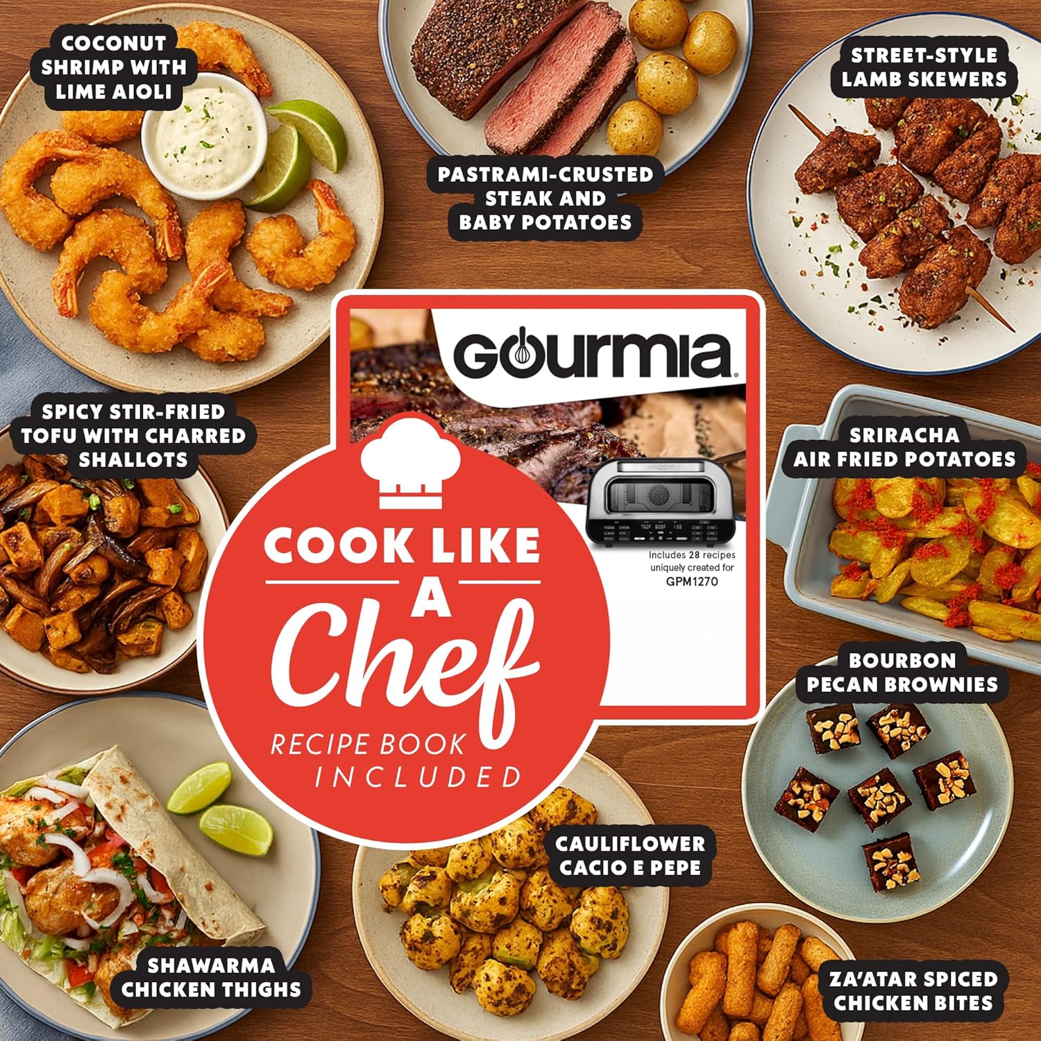 Gourmia GPM1270A Indoor Pizza Oven Air Fryer Toaster – 1800W Countertop Multi-Cooker with Pizza Stone, Digital Controls & 6 Presets, Stainless Steel - Image 7