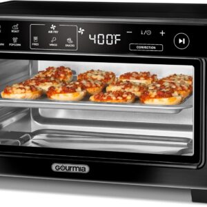 Gourmia GTF1188BA Toaster Oven Digital Air Fryer – Convection Mode with 4 Slice Capacity, 3 Rack Positions, Black