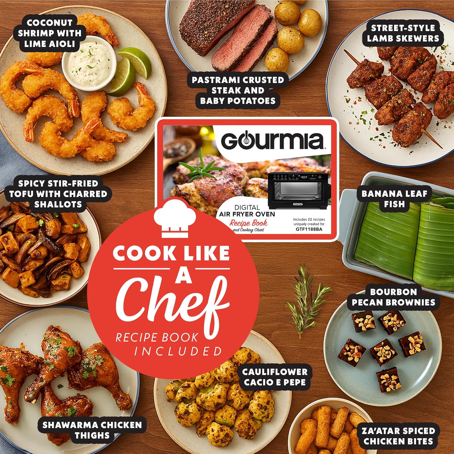 Gourmia GTF1188BA Toaster Oven Digital Air Fryer – Convection Mode with 4 Slice Capacity, 3 Rack Positions, Black - Image 4