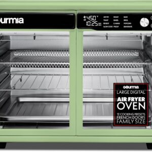 Gourmia GTF3588G French Door Air Fryer Oven – 37 Qt Large Capacity Convection Toaster Oven, FryForce 360°
