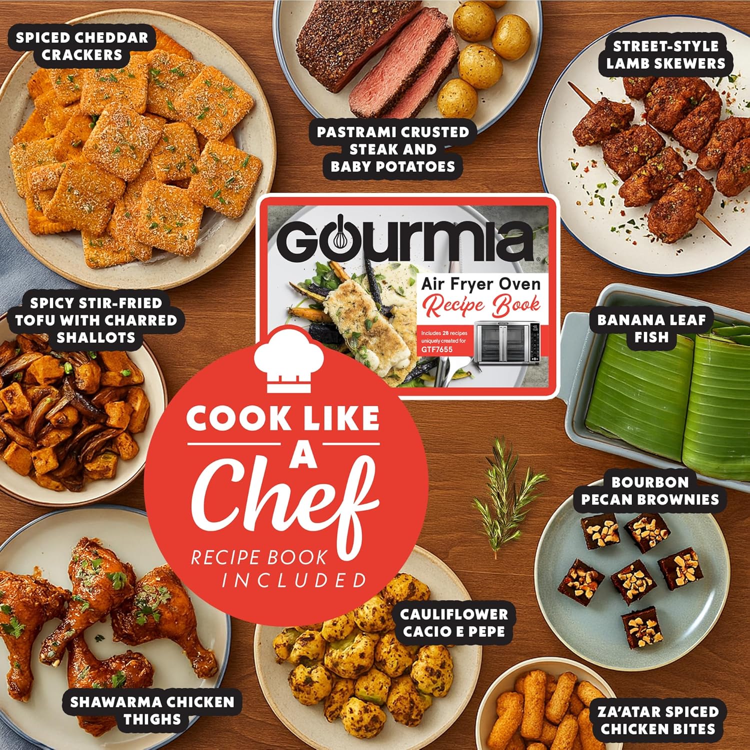 Gourmia GTF7655 French Door Air Fryer – 25 Qt Large Capacity Convection Oven, Fryfroce 360°, Digital Display - Image 8