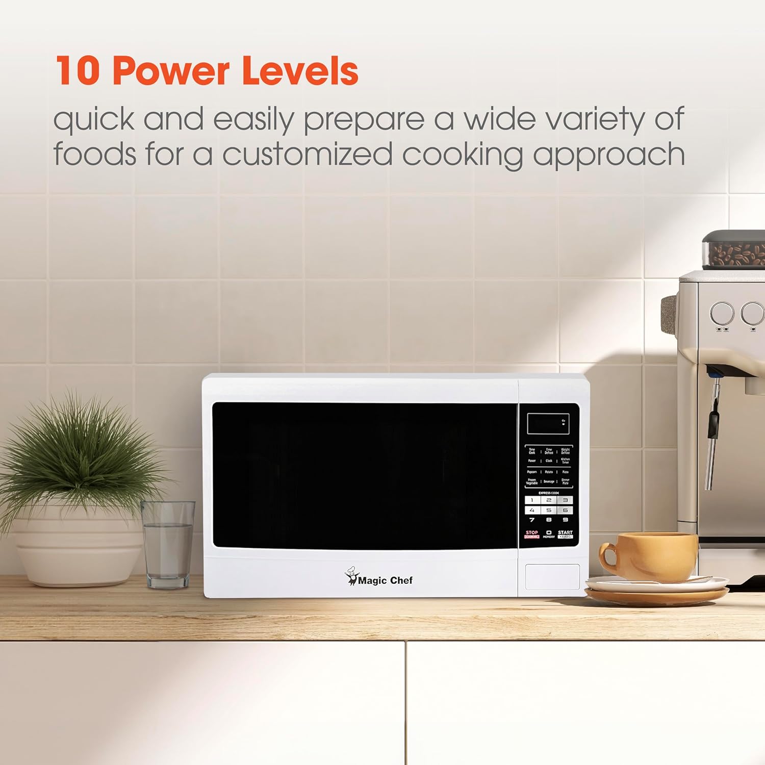 Magic Chef MCM1611W Countertop Microwave Oven, Small and Compact, 1100 Watt, 1.6 Cu Ft, White - Image 7