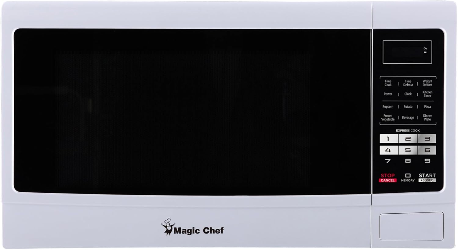 Magic Chef MCM1611W Countertop Microwave Oven, Small and Compact, 1100 Watt, 1.6 Cu Ft, White