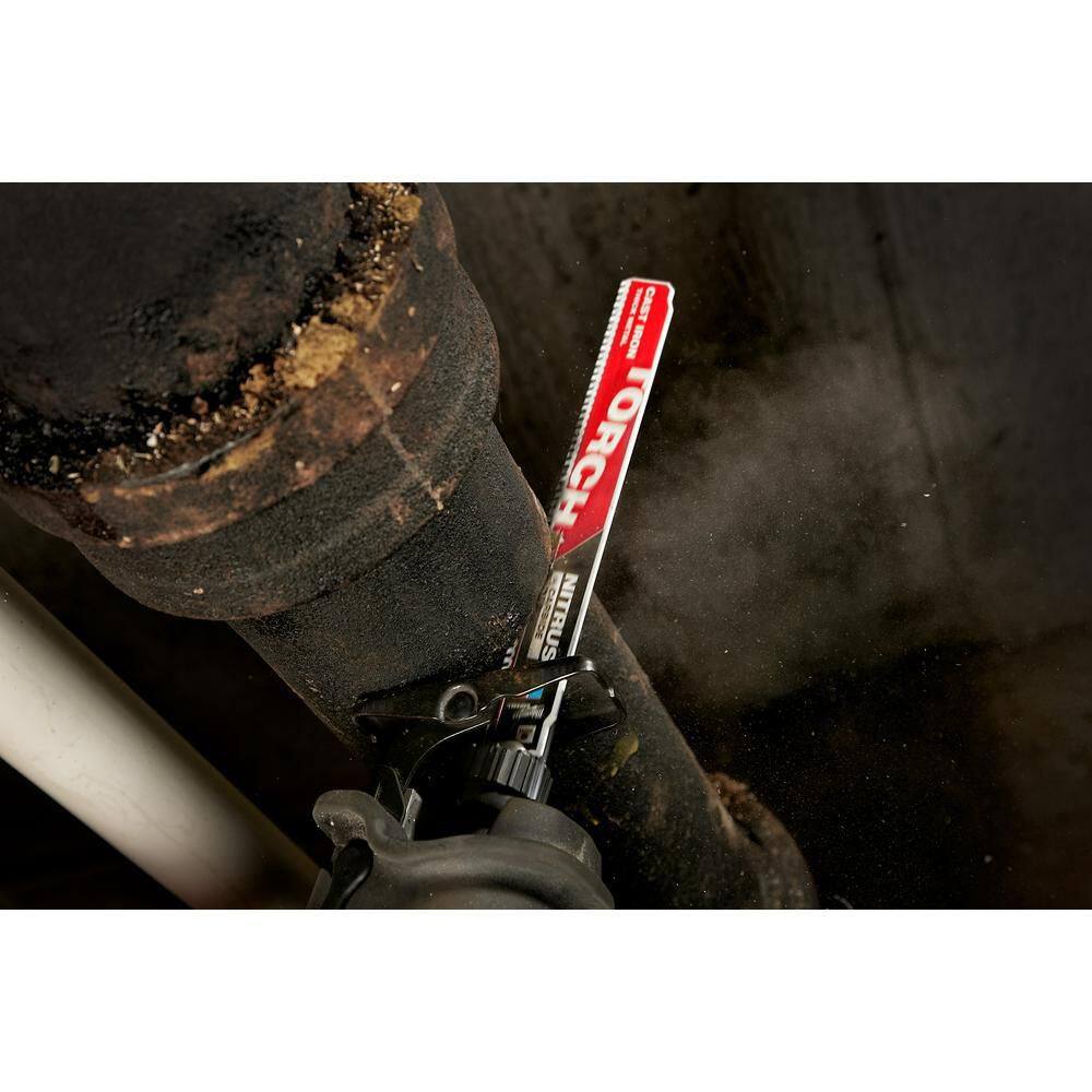 Milwaukee 48-00-5363 12 in. 8 TPI TORCH Nitrus Carbide Teeth Metal Cutting SAWZALL Reciprocating Saw Blade (3-Pack) - Image 9