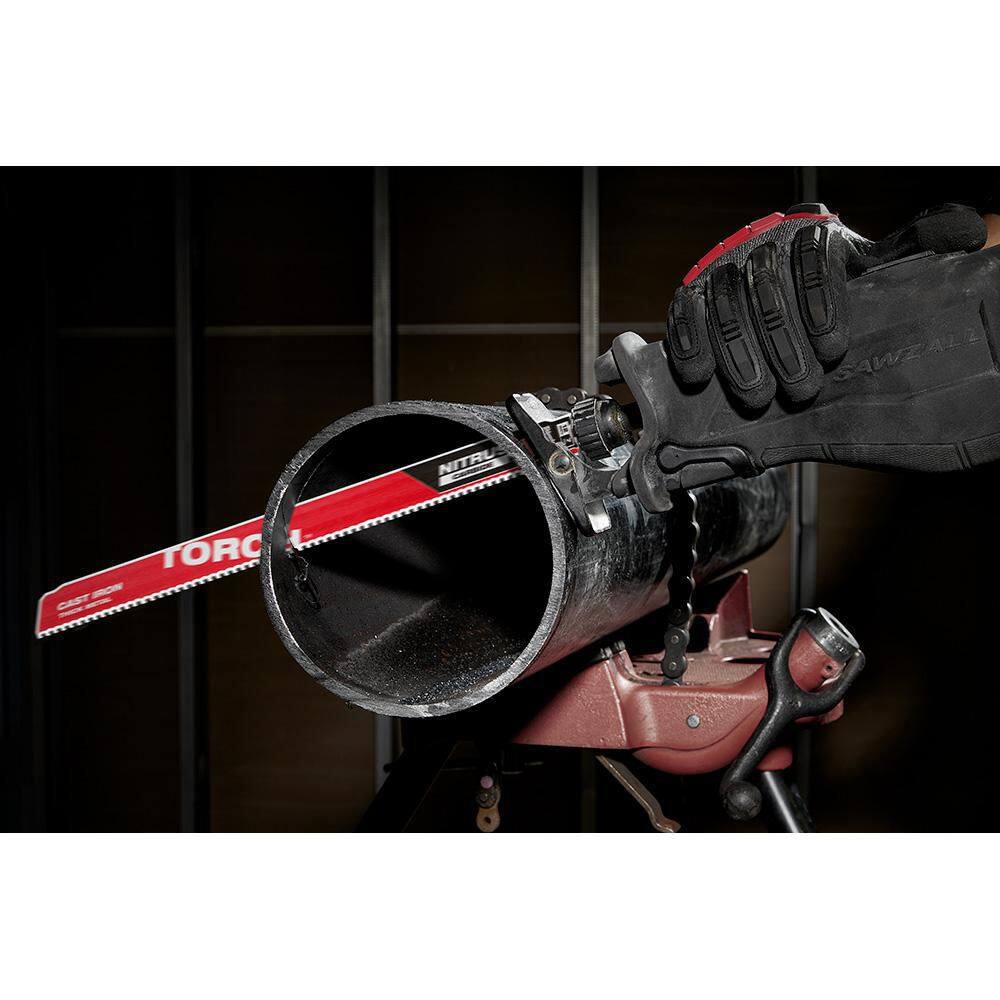 Milwaukee 48-00-5363 12 in. 8 TPI TORCH Nitrus Carbide Teeth Metal Cutting SAWZALL Reciprocating Saw Blade (3-Pack) - Image 10