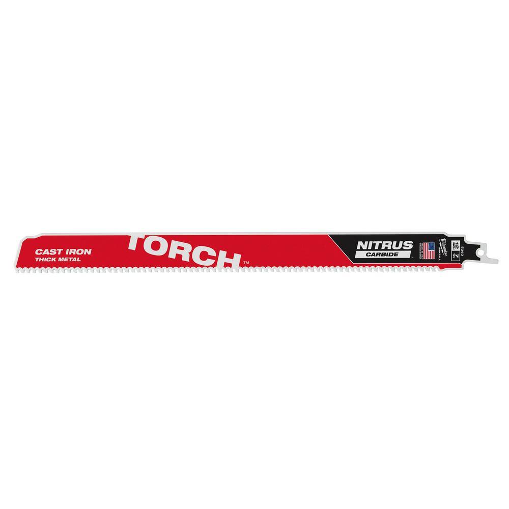 Milwaukee 48-00-5363 12 in. 8 TPI TORCH Nitrus Carbide Teeth Metal Cutting SAWZALL Reciprocating Saw Blade (3-Pack) - Image 12