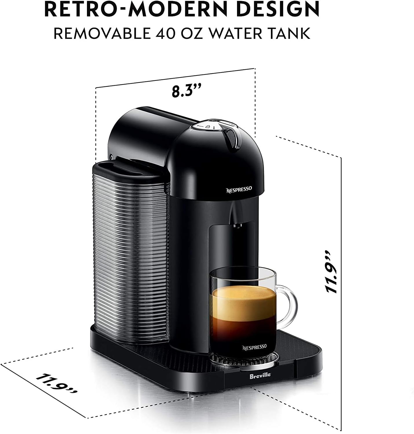 Nespresso BNV220BLK1BUC1 Vertuo Coffee and Espresso Maker by Breville, Black - Image 6