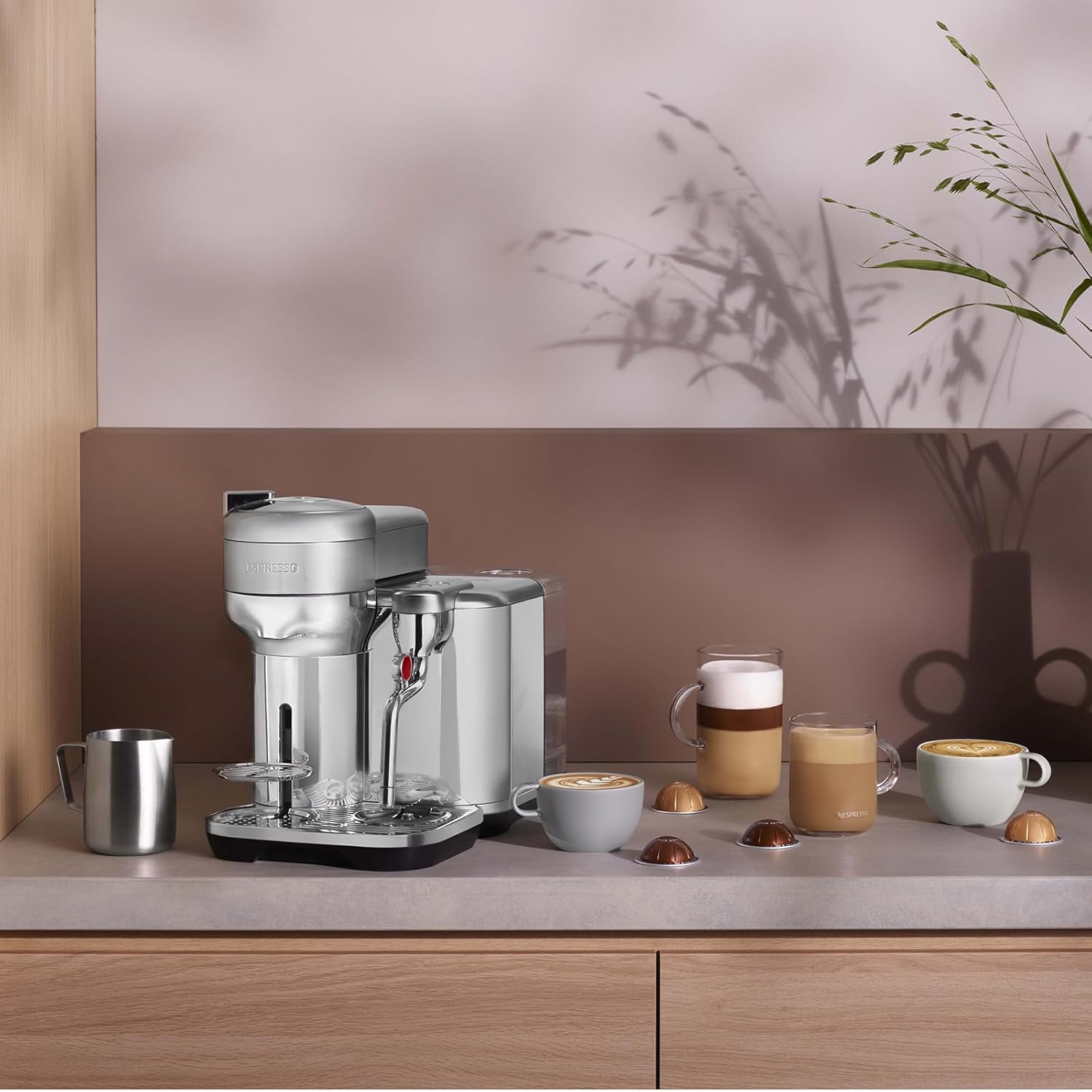 Nespresso BVE850BSS1BNA1 Vertuo Creatista Coffee and Espresso Maker by Breville, Brushed Stainless Steel - Image 8