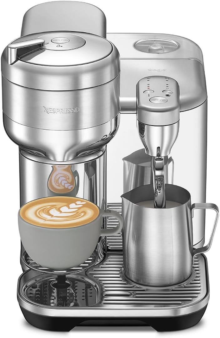 Nespresso BVE850BSS1BNA1 Vertuo Creatista Coffee and Espresso Maker by Breville, Brushed Stainless Steel