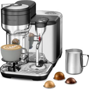 Nespresso BVE850BST1BNA1 Vertuo Creatista Coffee and Espresso Maker by Breville, Black Stainless Steel