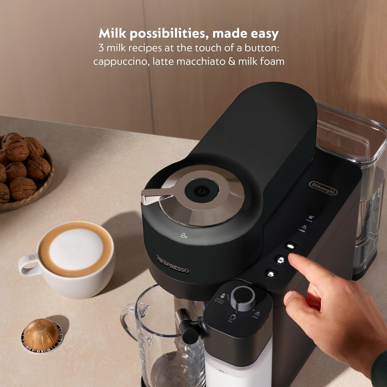 Nespresso ENV300B Vertuo Lattissima Coffee and Espresso Maker by De’Longhi, Matte Black & Glossy - Image 9