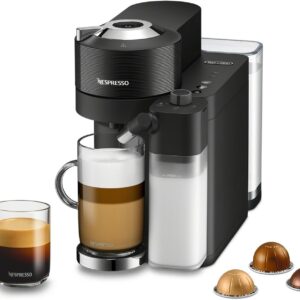 Nespresso ENV300B Vertuo Lattissima Coffee and Espresso Maker by De’Longhi, Matte Black & Glossy