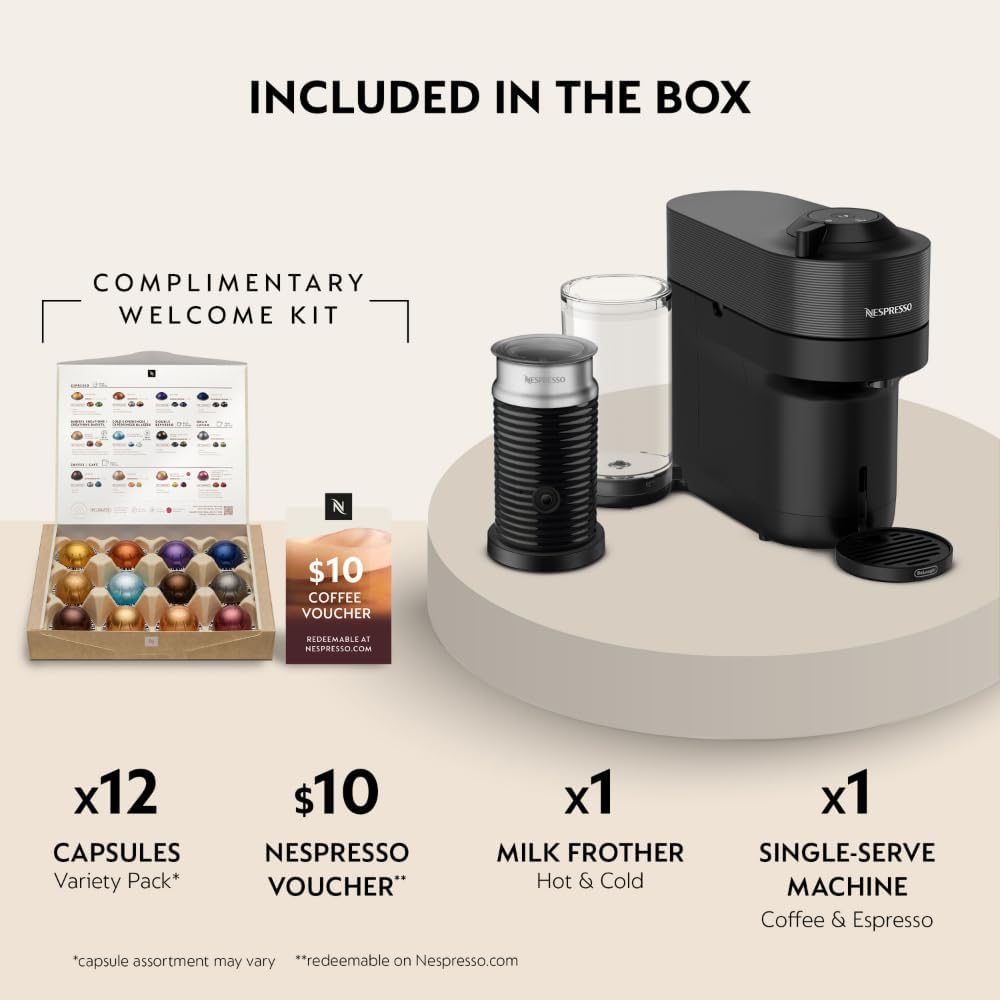 Nespresso ENV92BAE Vertuo Pop+ Coffee and Espresso Machine by De’Longhi with Aeroccino Milk Frother, Liquorice Black - Image 9