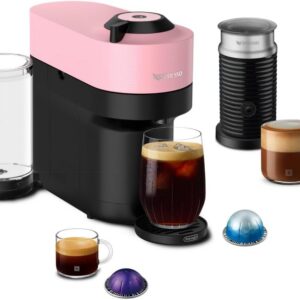 Nespresso ENV92PAE Vertuo Pop+ Coffee and Espresso Maker by De’Longhi with Milk Frother, Candy Pink