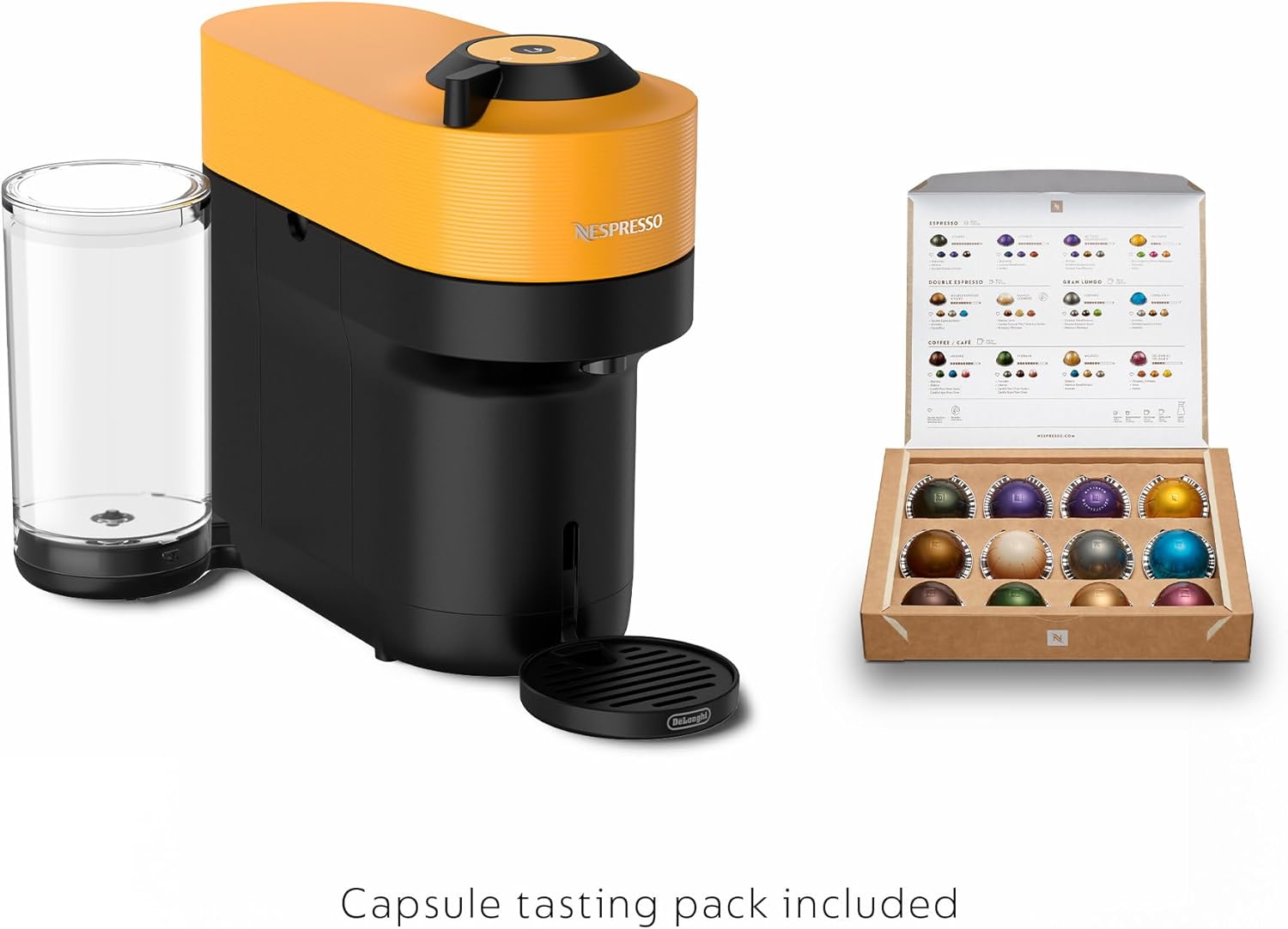 Nespresso ENV92YAE Vertuo Pop+ Espresso Machine by De’Longhi with Aeroccino, 1500 watts, Mango Yellow - Image 7