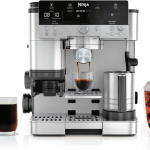 Ninja ES601 Luxe Café 3-in-1 Espresso, Drip Coffee and Cold Brew Machine, Integrated Coffee Grinder, Milk Frother, Stainless Steel