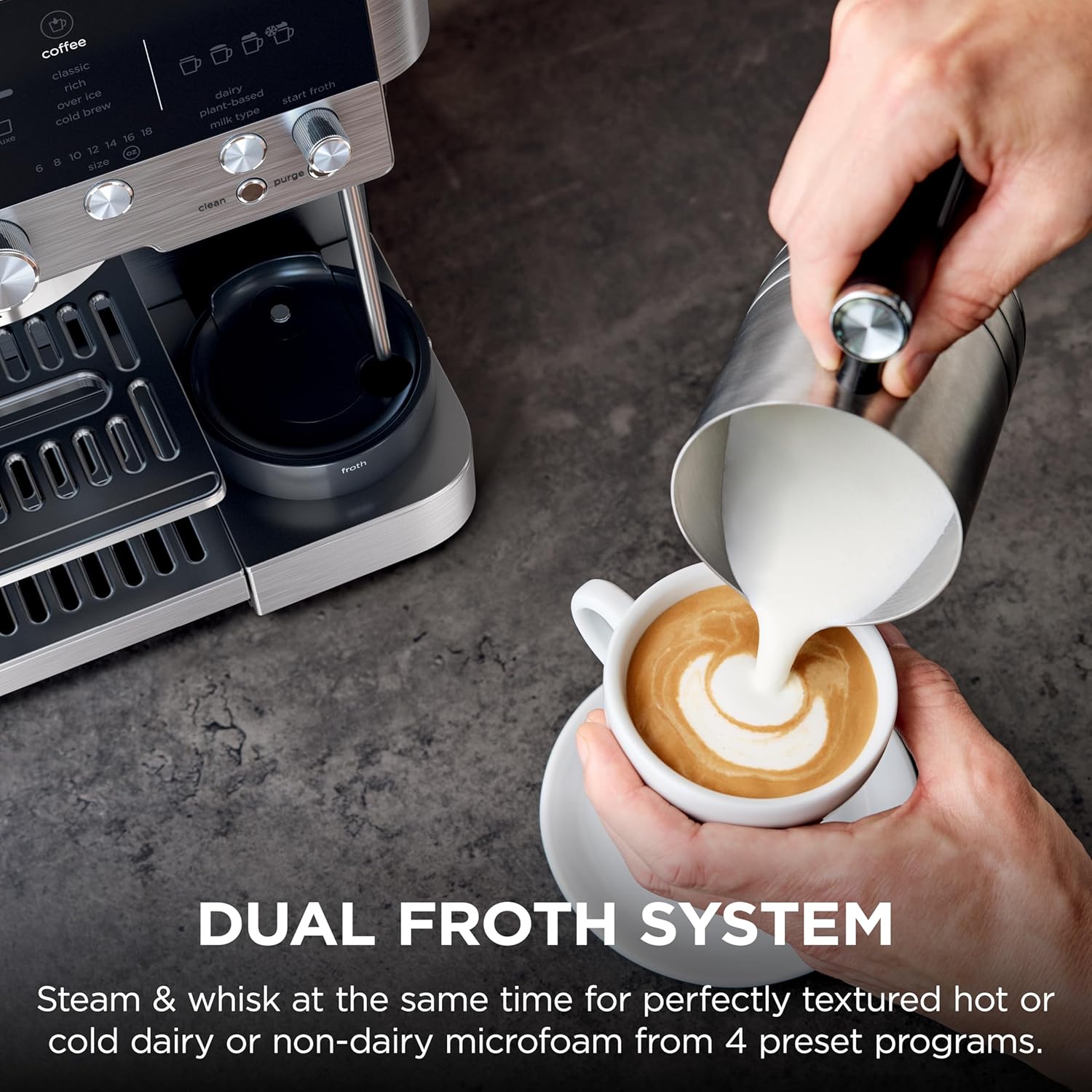 Ninja ES601 Luxe Café 3-in-1 Espresso, Drip Coffee and Cold Brew Machine, Integrated Coffee Grinder, Milk Frother, Stainless Steel - Image 8