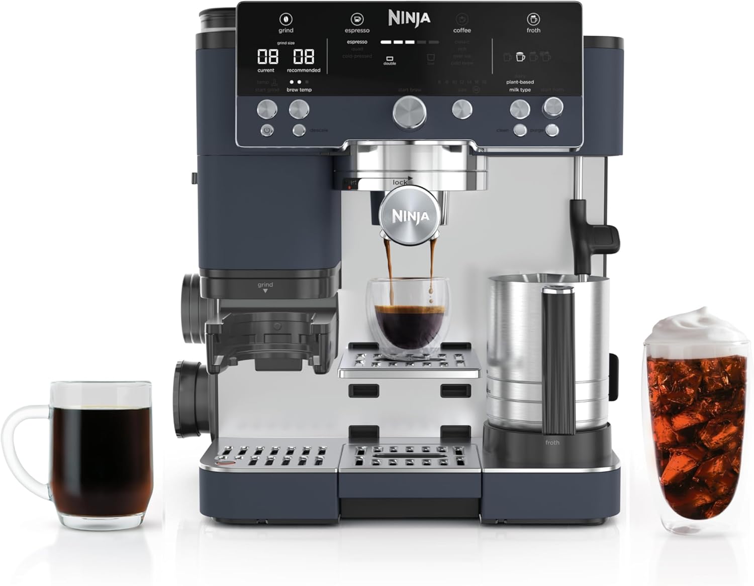 Ninja ES601CY Luxe Café Premier Series, Espresso Machine, Drip Coffee Maker & Rapid Cold Brew, Integrated Grinder, Cyberspace