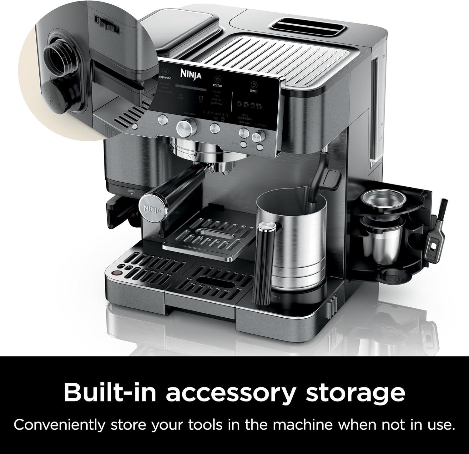 Ninja ES601GM Luxe Cafe Premier Series, Espresso Machine, Drip Coffee, Rapid Cold Brew, Integrated Grinder, Descaler - Image 3