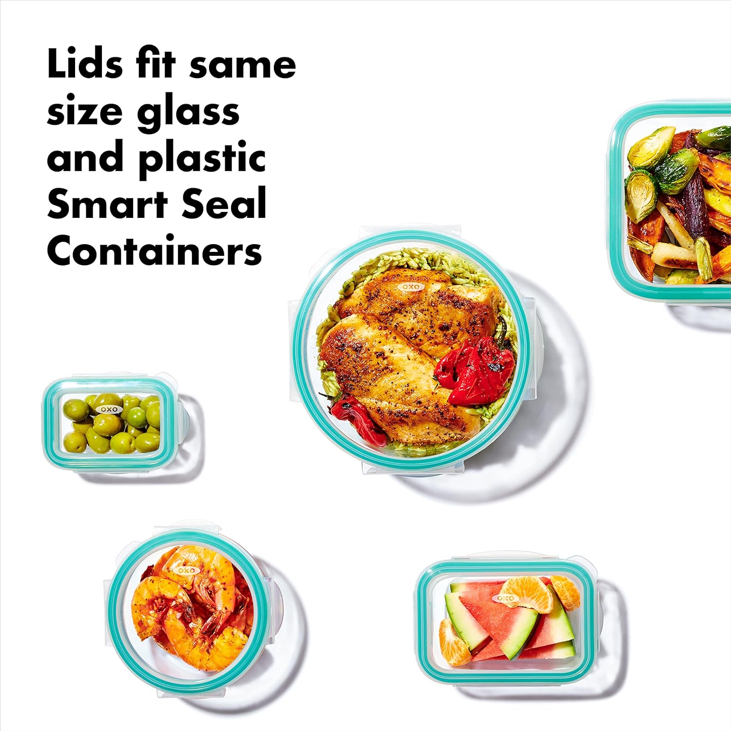 OXO 11179900 Good Grips Smart Seal Leakproof Airtight Glass & Plastic Food Storage Container Set - Image 16