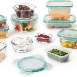 OXO 11179900 Good Grips Smart Seal Leakproof Airtight Glass & Plastic Food Storage Container Set