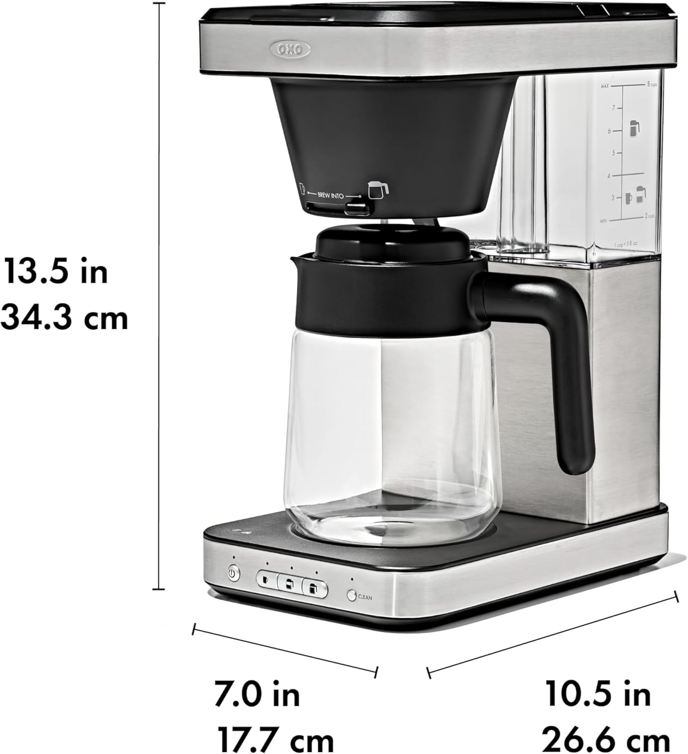 OXO 8722000 Brew 8-Cup Coffee Maker with Podless Single-Serve Function and Glass Carafe - Image 3
