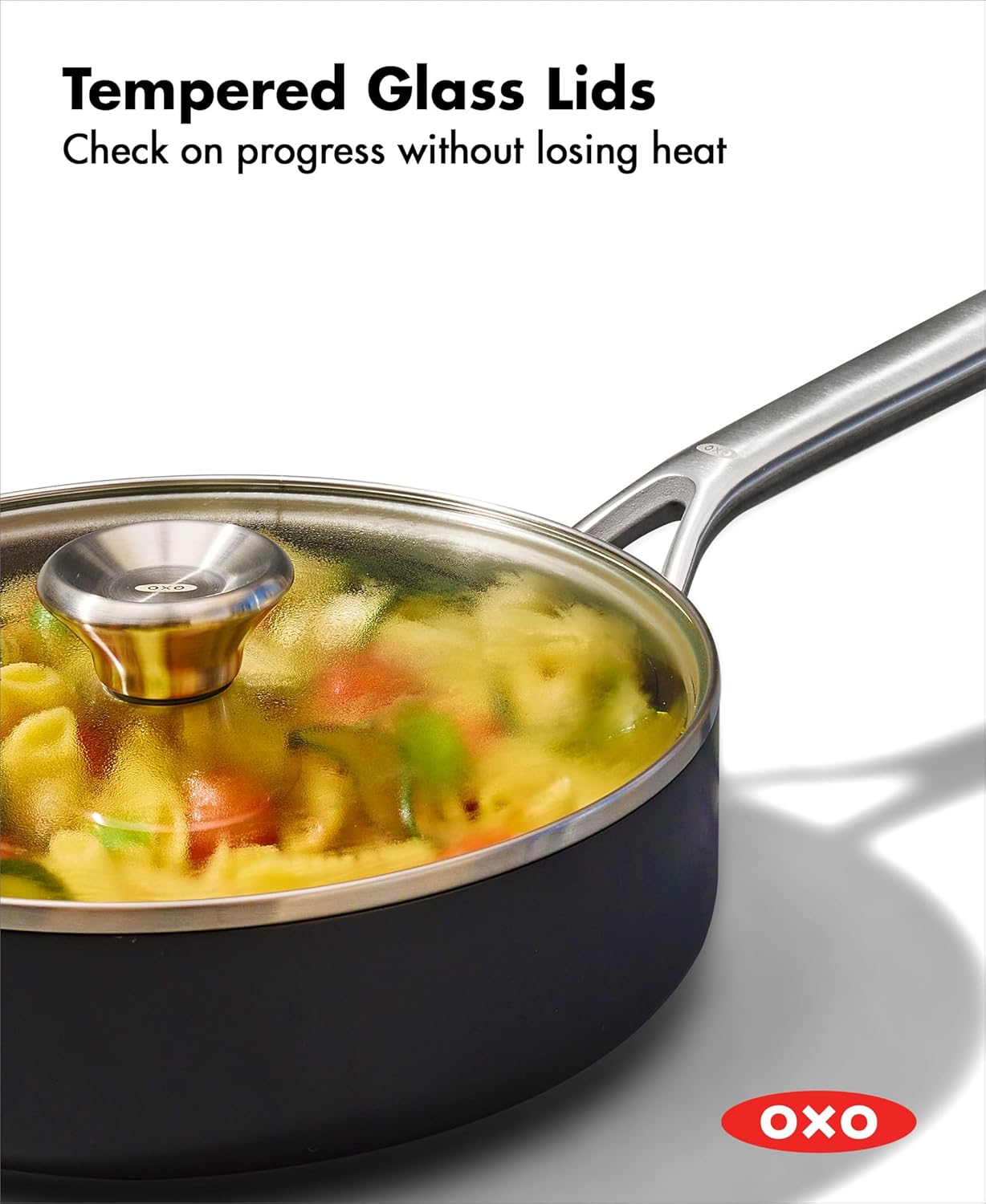 OXO CC004743-001 Professional 3QT Saute Pan Jumbo Cooker with Lid, Hard Anodized Ceramic Nonstick Cookware PFAS-Free, Black - Image 5