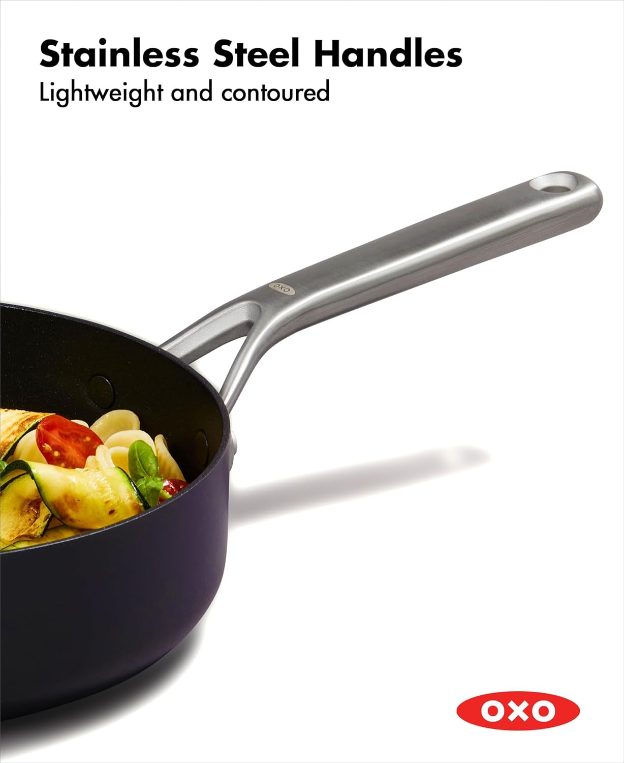 OXO CC004743-001 Professional 3QT Saute Pan Jumbo Cooker with Lid, Hard Anodized Ceramic Nonstick Cookware PFAS-Free, Black - Image 4