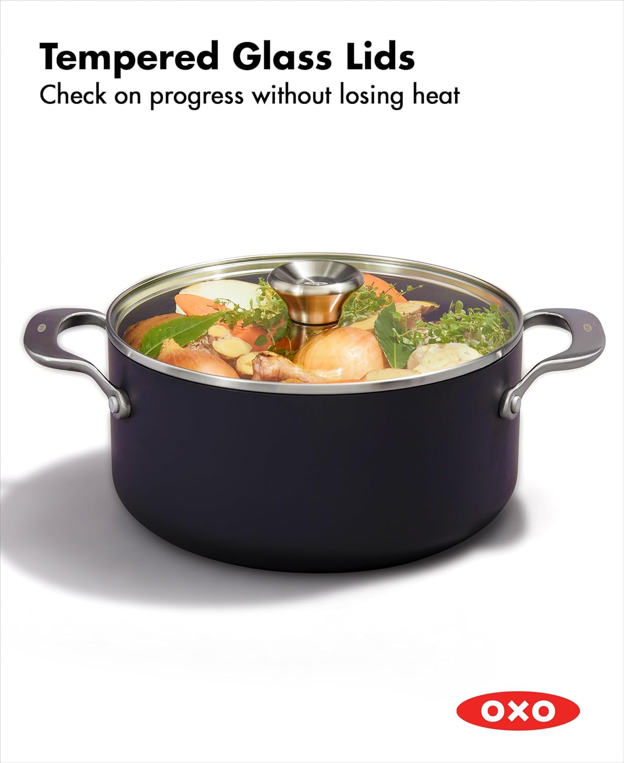 OXO CC004744-001 Professional 5QT Stock Pot with Lid, Hard Anodized Ceramic Nonstick Cookware PFAS-Free, Black - Image 5