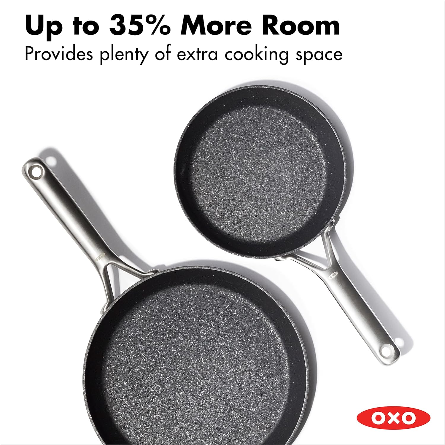 OXO CC004745-001 Professional 8″ and 10″ Frying Pan Skillet Set, Hard Anodized Ceramic Nonstick Cookware PFAS-Free, Black - Image 5