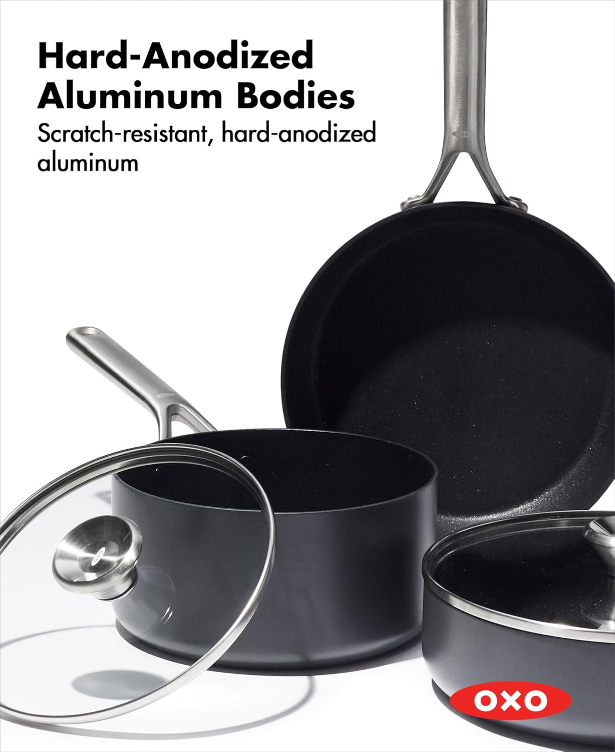 OXO CC004747-001 Professional 5 Piece Cookware Pots and Pans Set, Hard Anodized Ceramic Nonstick PFAS-Free, Black - Image 8