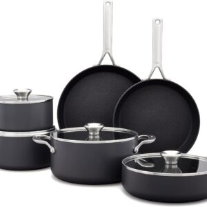 OXO CC004748-001 Professional 10 Piece Cookware Pots and Pans Set, Hard Anodized Ceramic Nonstick PFAS-Free, Black