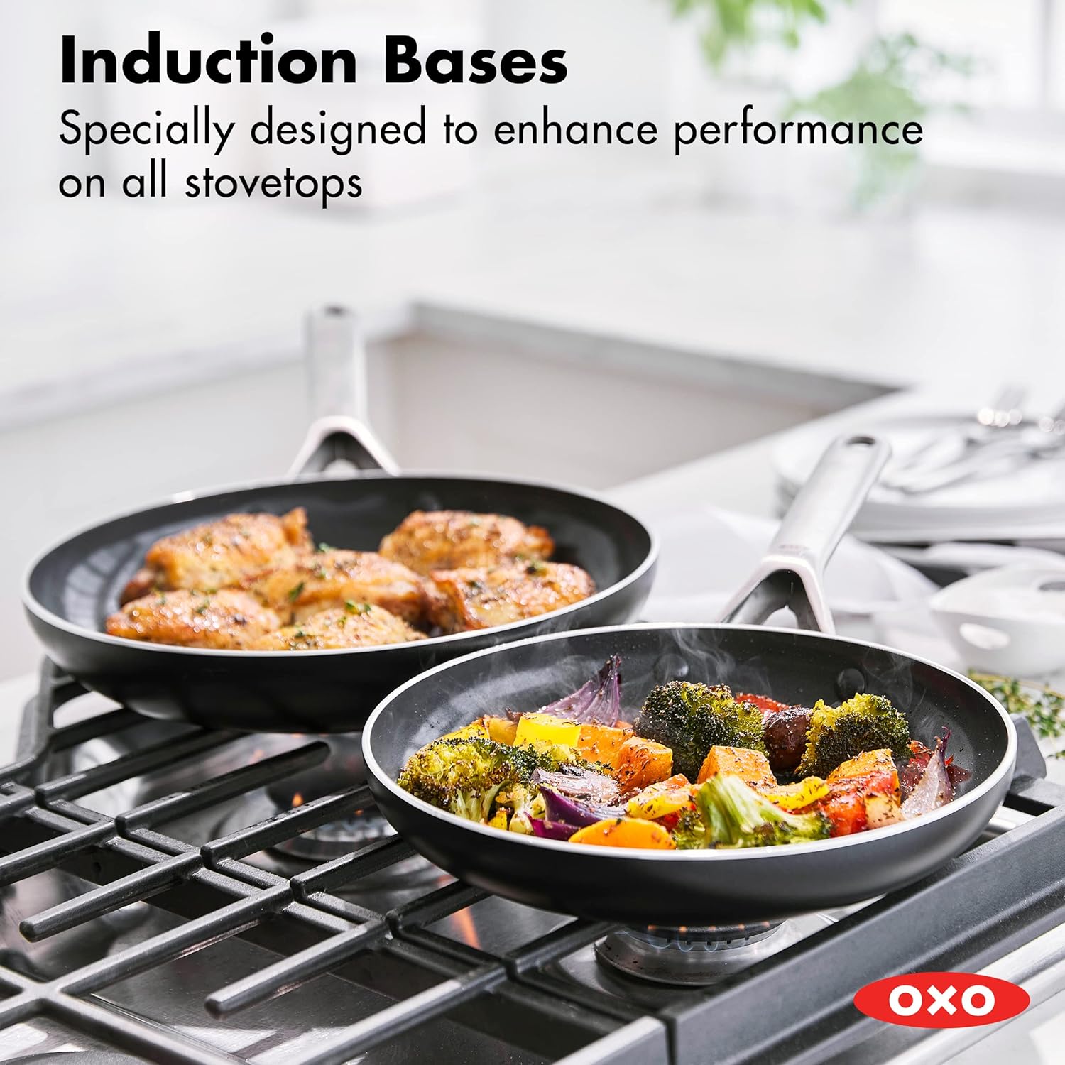 OXO CC006960-001 Agility Series 10 Piece Cookware Pots and Pans Set, Ceramic Nonstick PFAS-Free, Induction, Black - Image 6