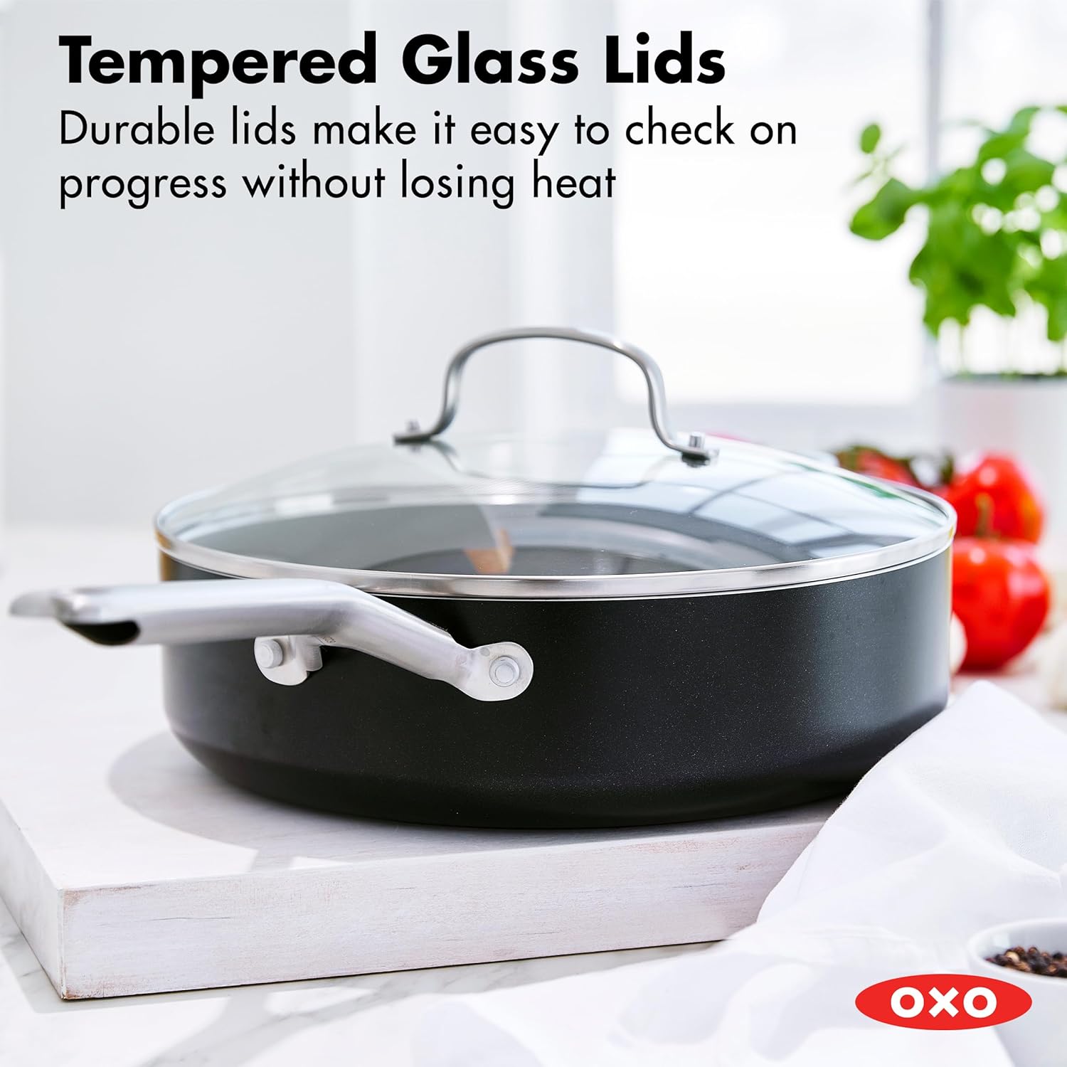 OXO CC006960-001 Agility Series 10 Piece Cookware Pots and Pans Set, Ceramic Nonstick PFAS-Free, Induction, Black - Image 5