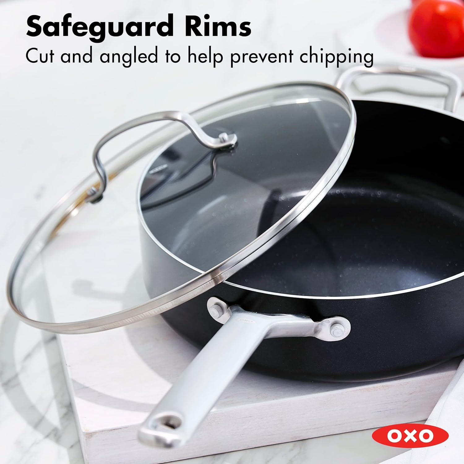 OXO CC006960-001 Agility Series 10 Piece Cookware Pots and Pans Set, Ceramic Nonstick PFAS-Free, Induction, Black - Image 4
