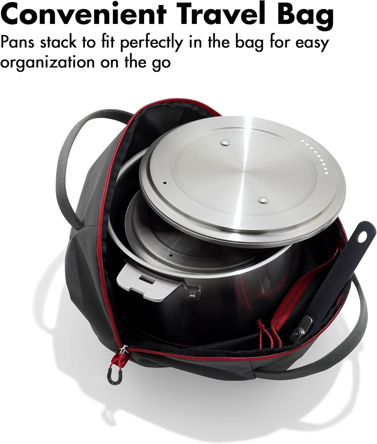 OXO CC008193-002 Outdoor 8 Piece Camping Cookware Set, 10″ Pre-Seasoned Carbon Steel Frying Pan Skillet - Image 3