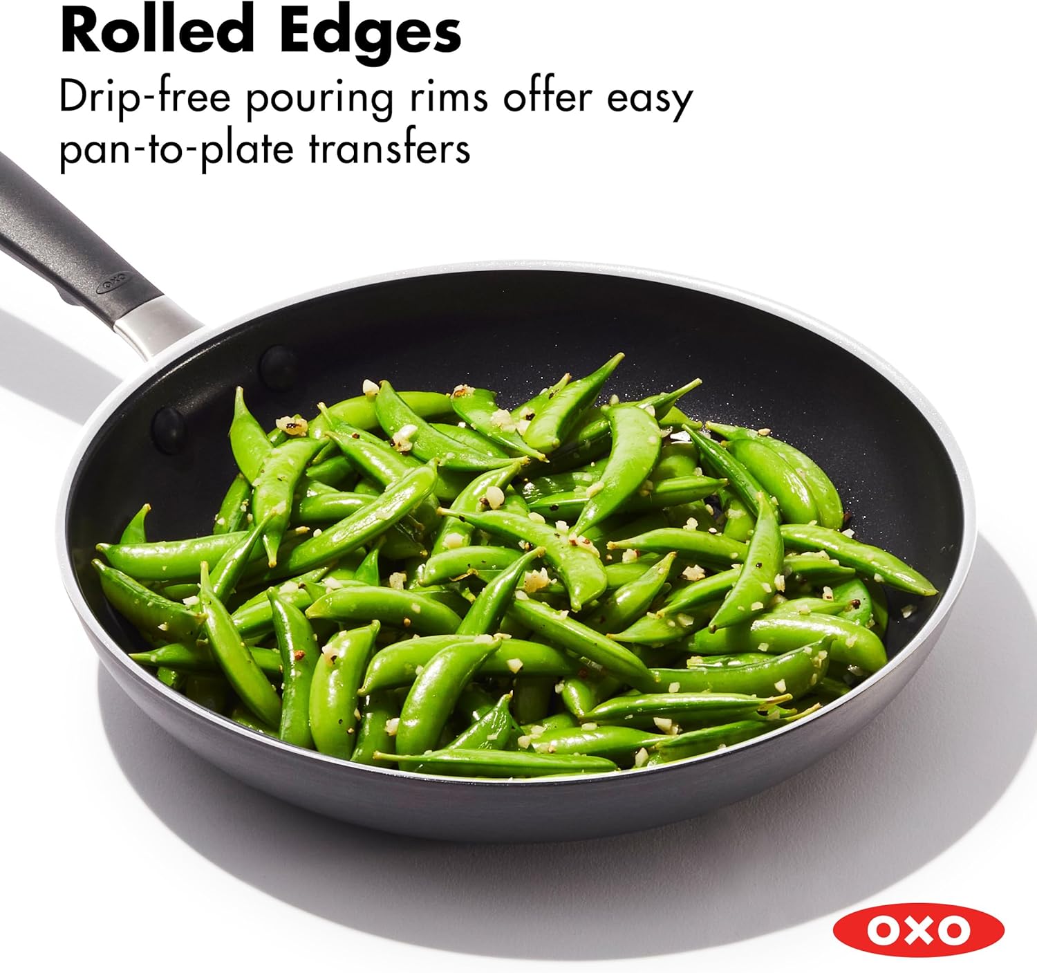 OXO CC010474-001 Non-Stick Every Day Frying Pan Set, BPA-Free Comfort Grip Silicone Handles, Black, 8”, 10” & 12” - Image 4