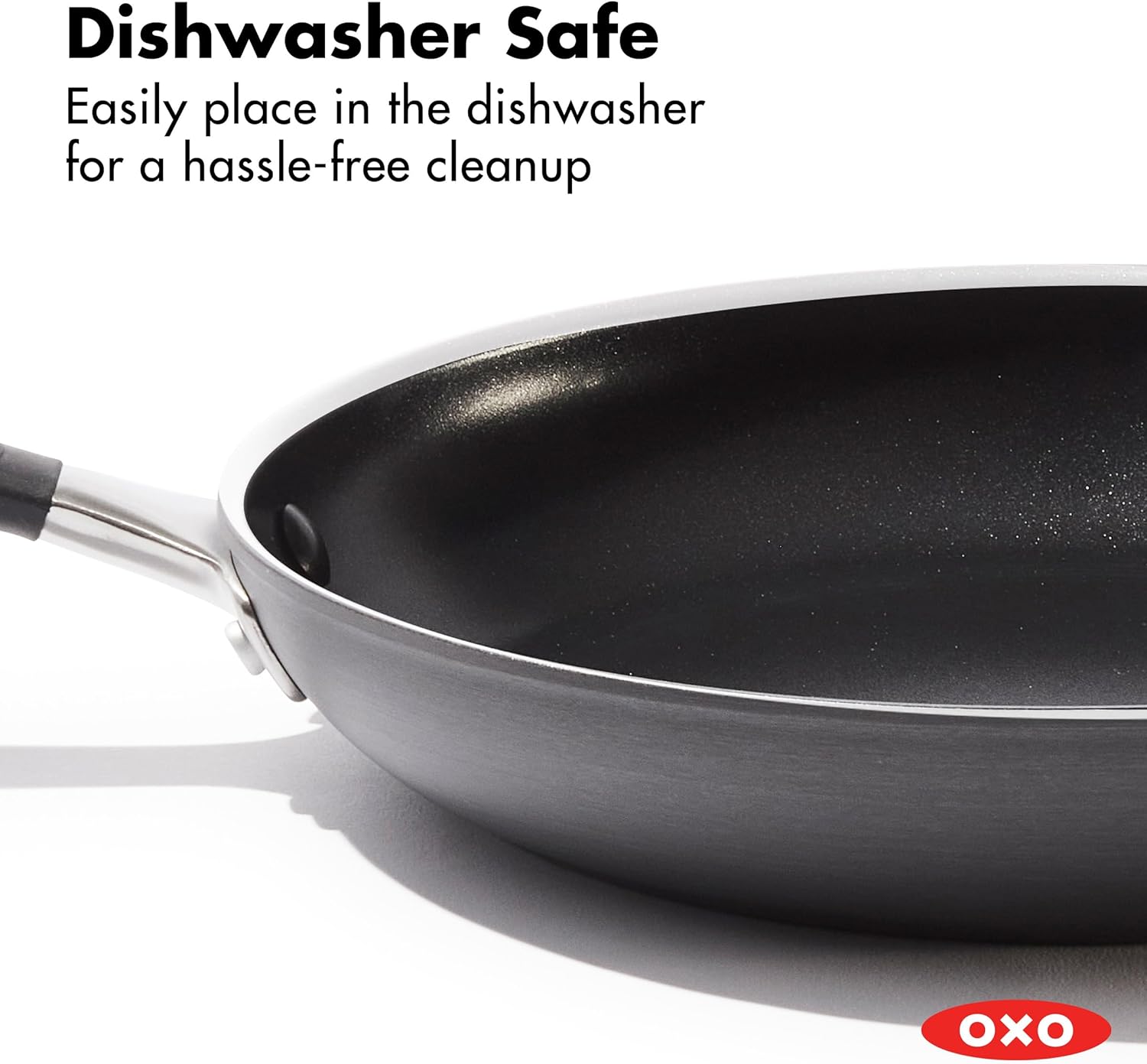 OXO CC010474-001 Non-Stick Every Day Frying Pan Set, BPA-Free Comfort Grip Silicone Handles, Black, 8”, 10” & 12” - Image 3
