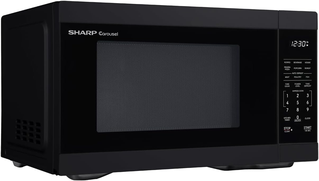SHARP SMC1161KB Countertop Microwave Oven with Removable 12.4″ Carousel Turntable, 1000 Watt, 1.1 Cubic Feet, Black - Image 8