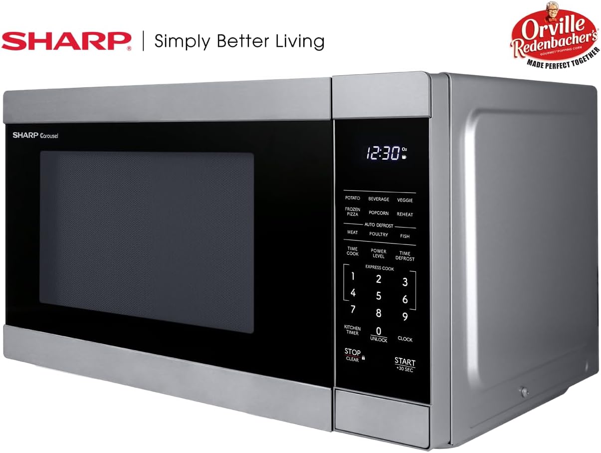 SHARP SMC1162KS Countertop Microwave Oven with Removable 12.4″ Carousel Turntable, 1000 Watt, 1.1 Cubic Feet, Stainless Steel - Image 9