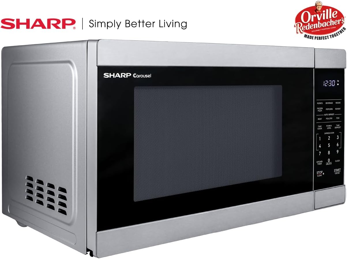 SHARP SMC1162KS Countertop Microwave Oven with Removable 12.4″ Carousel Turntable, 1000 Watt, 1.1 Cubic Feet, Stainless Steel - Image 8