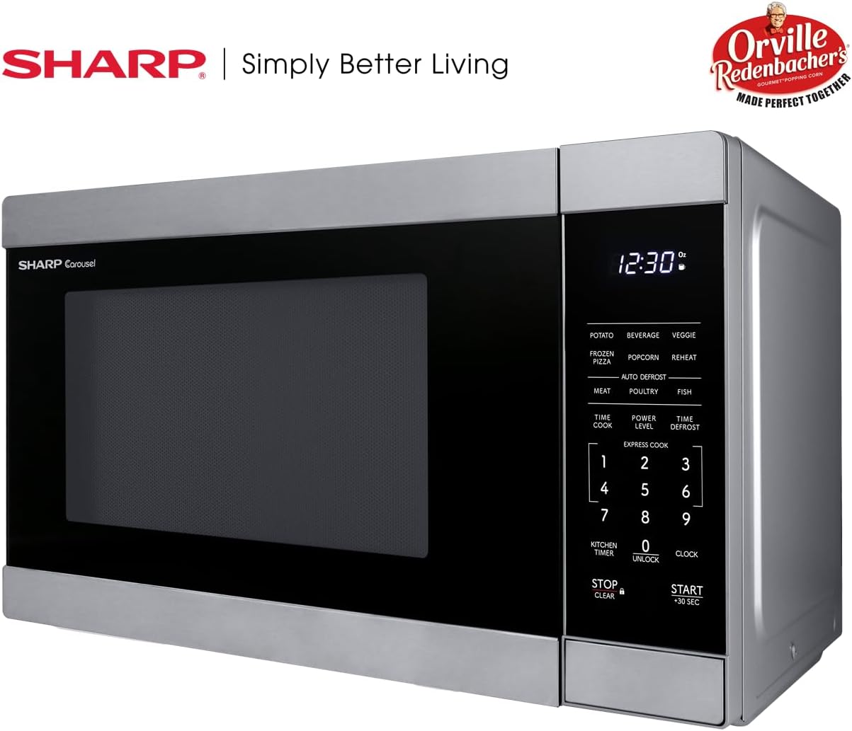 SHARP SMC1162KS Countertop Microwave Oven with Removable 12.4″ Carousel Turntable, 1000 Watt, 1.1 Cubic Feet, Stainless Steel - Image 6
