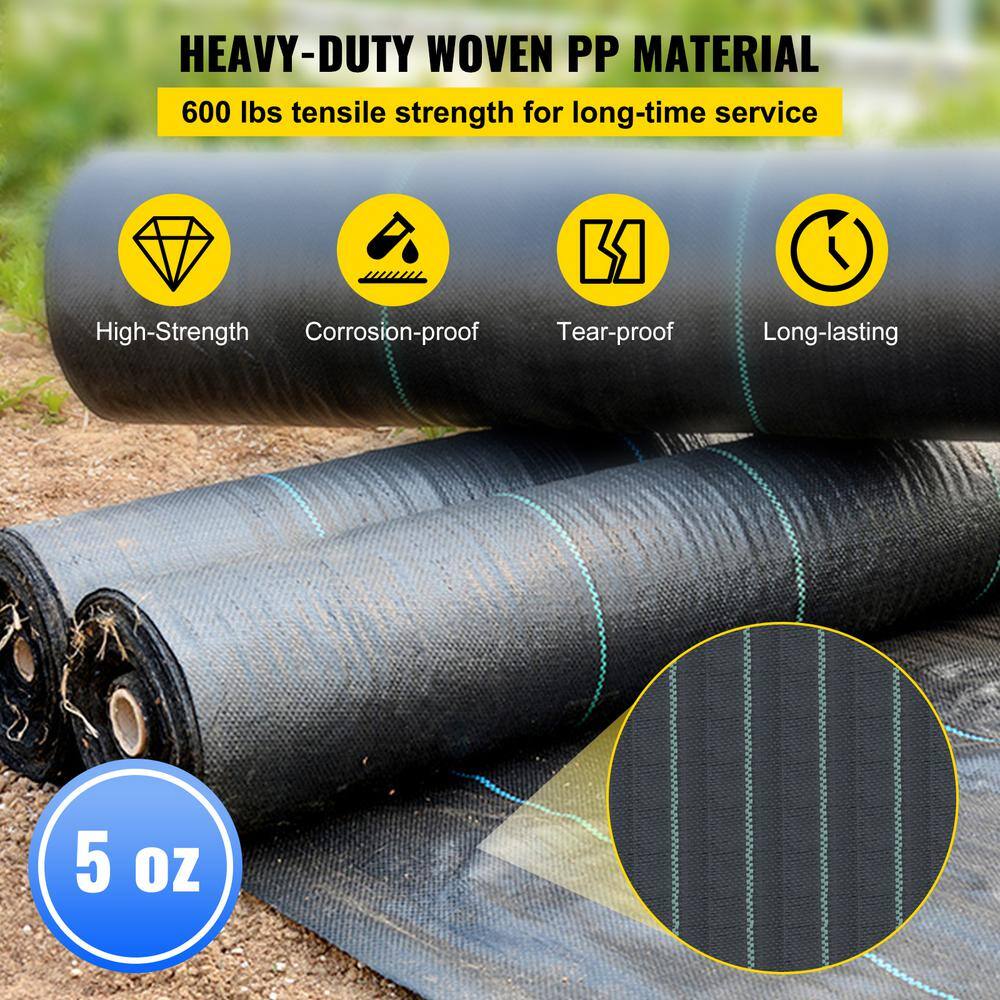 VEVOR Driveway Fabric 13 ft. x 60 ft. Weed Block Fabric Heavy-Duty Underlayment Fabric for Driveway - Image 6