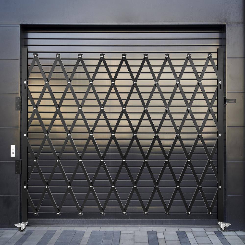 VEVOR Single Fold Security Gate 7 ft. H x 7 ft. W Steel Accordion Security Gate with Padlock 360° Rolling Gate - Image 8