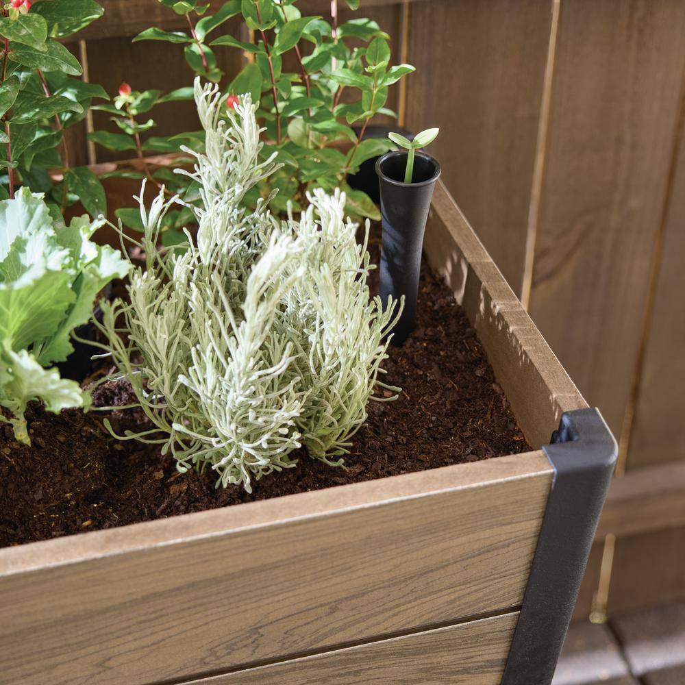 Vigoro 260757 Oak Vinyl Resin Garden Bed Planter with Storage Shelf (44 in. L x 18 in. W x 31 in. H) - Image 3