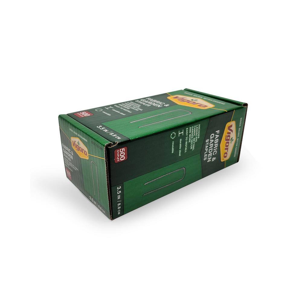 Vigoro 84500VG 3.5 in. Weed Barrier Landscape Fabric Garden Staples (500-Pack) - Image 5