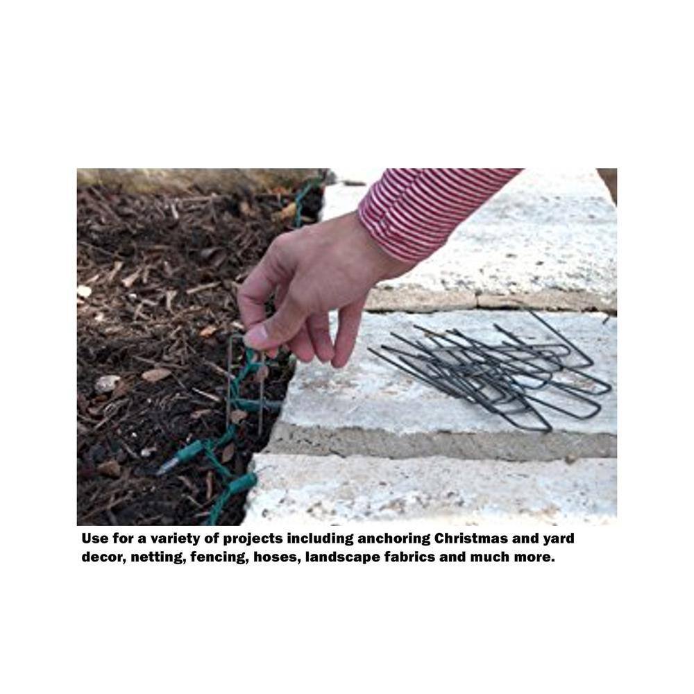 Vigoro 84500VG 3.5 in. Weed Barrier Landscape Fabric Garden Staples (500-Pack) - Image 10