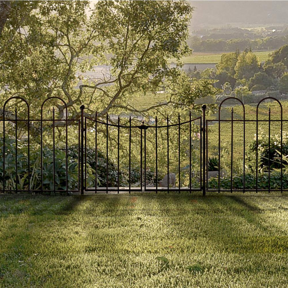 Vigoro 860350 Empire/Westbrook 28 in. Black Steel Decorative Garden Fence Gate - Image 9