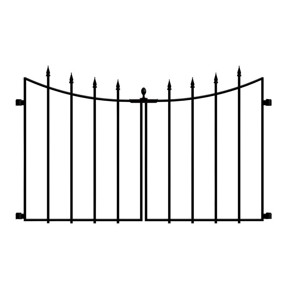 Vigoro 860350 Empire/Westbrook 28 in. Black Steel Decorative Garden Fence Gate - Image 5