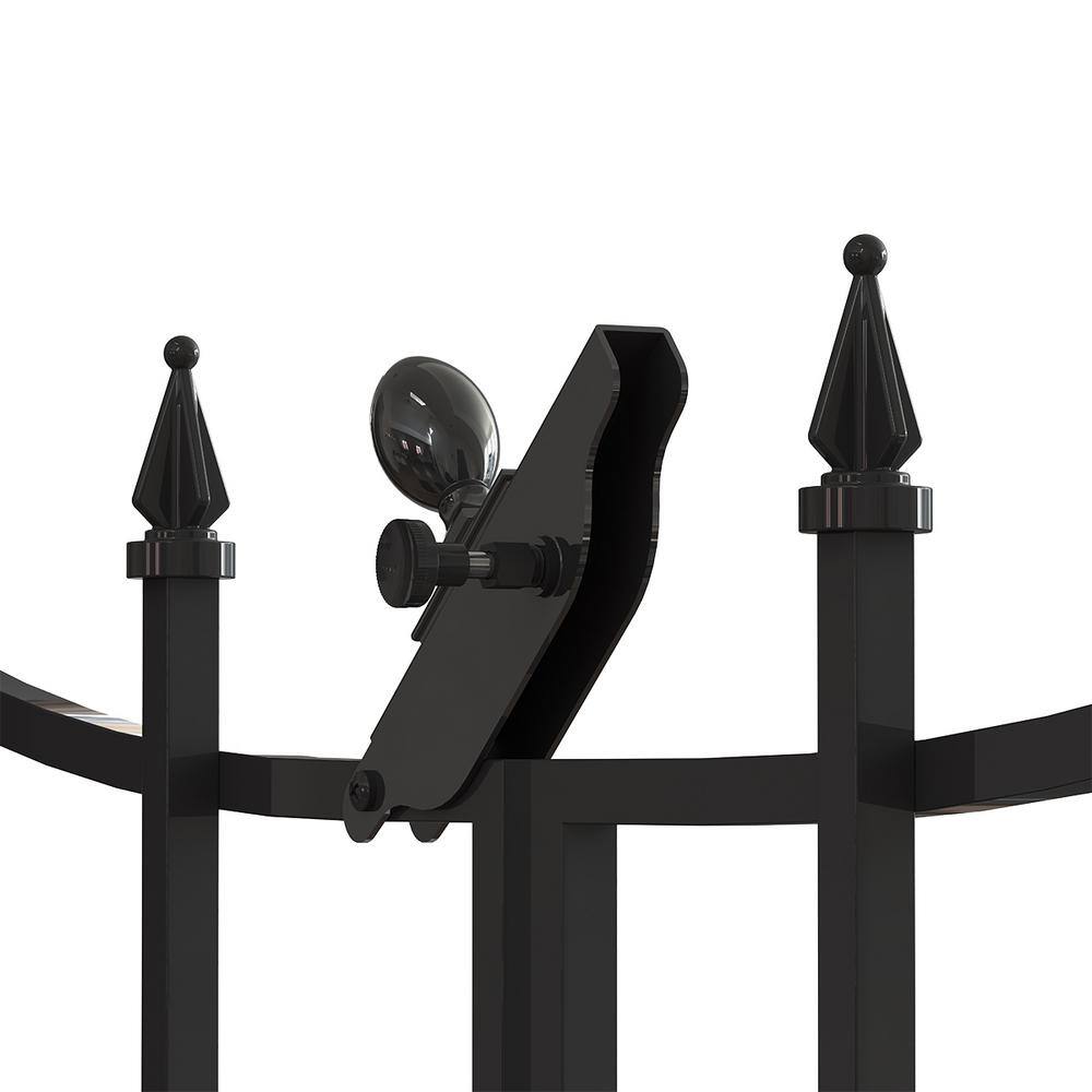 Vigoro 860350 Empire/Westbrook 28 in. Black Steel Decorative Garden Fence Gate - Image 7